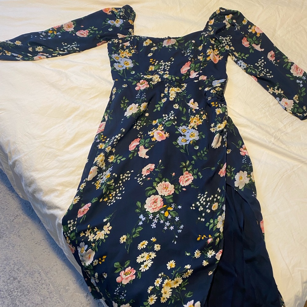 Abercrombie & Fitch Navy Floral Long Sleeve Dress